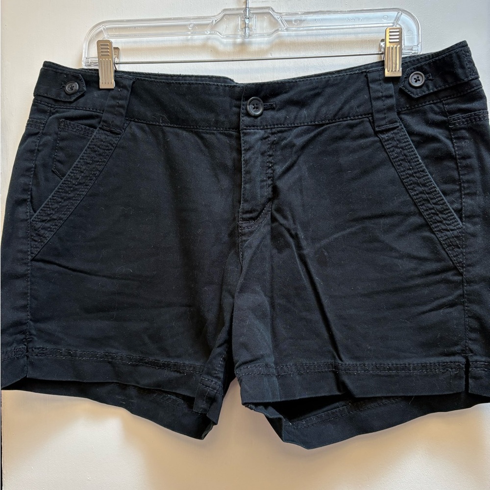 DKNY Black Bermuda Shorts Classic Cotton Twill